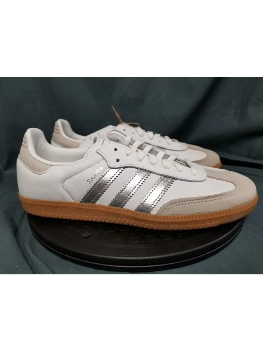 Adidas Samba OG White Silver Metallic Grey Women's JI2725 Size 8 NEW NO BOX!